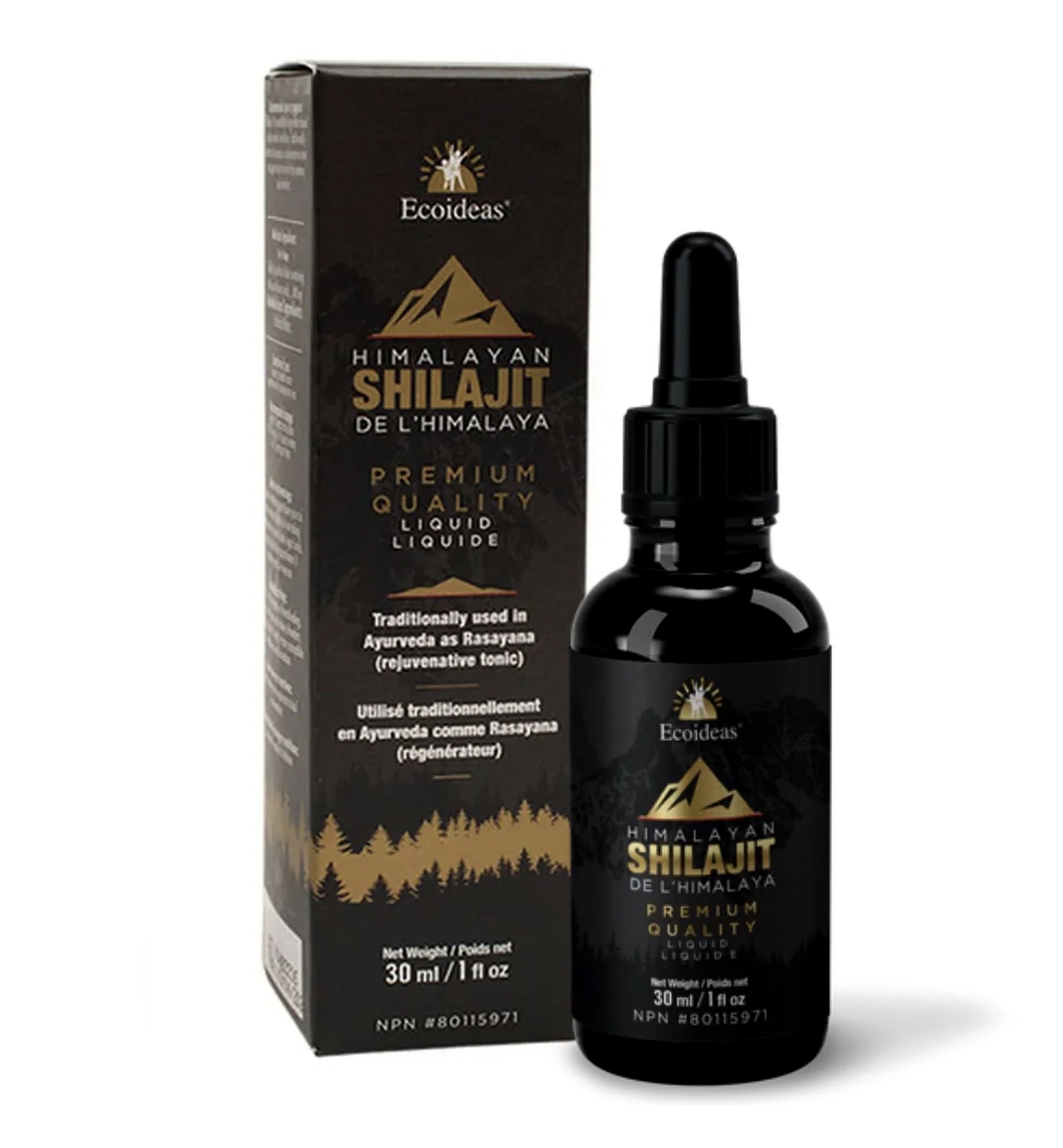 Shilajit de l'Himalaya - 500mg - Ecoideas - 30ml